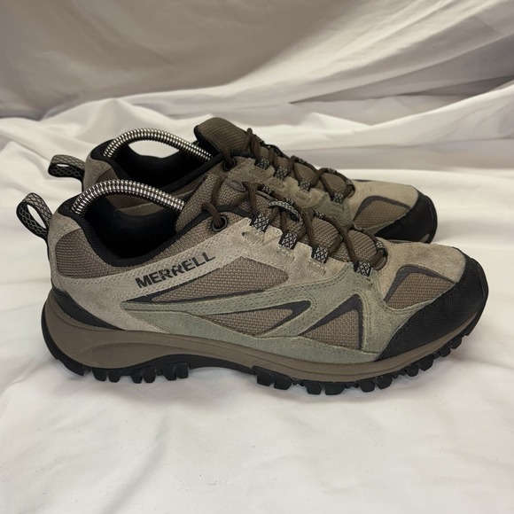 Merrell Phoenix Bluff Trail Hiking Shoes Men's Size 8.5 Putty Brown Suede J35585 - Picture 1 of 15
